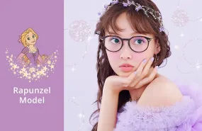 Disney Princess Tangled Rapunzel Eyeglass Glasses Frame Clear Brown Zoff Japan