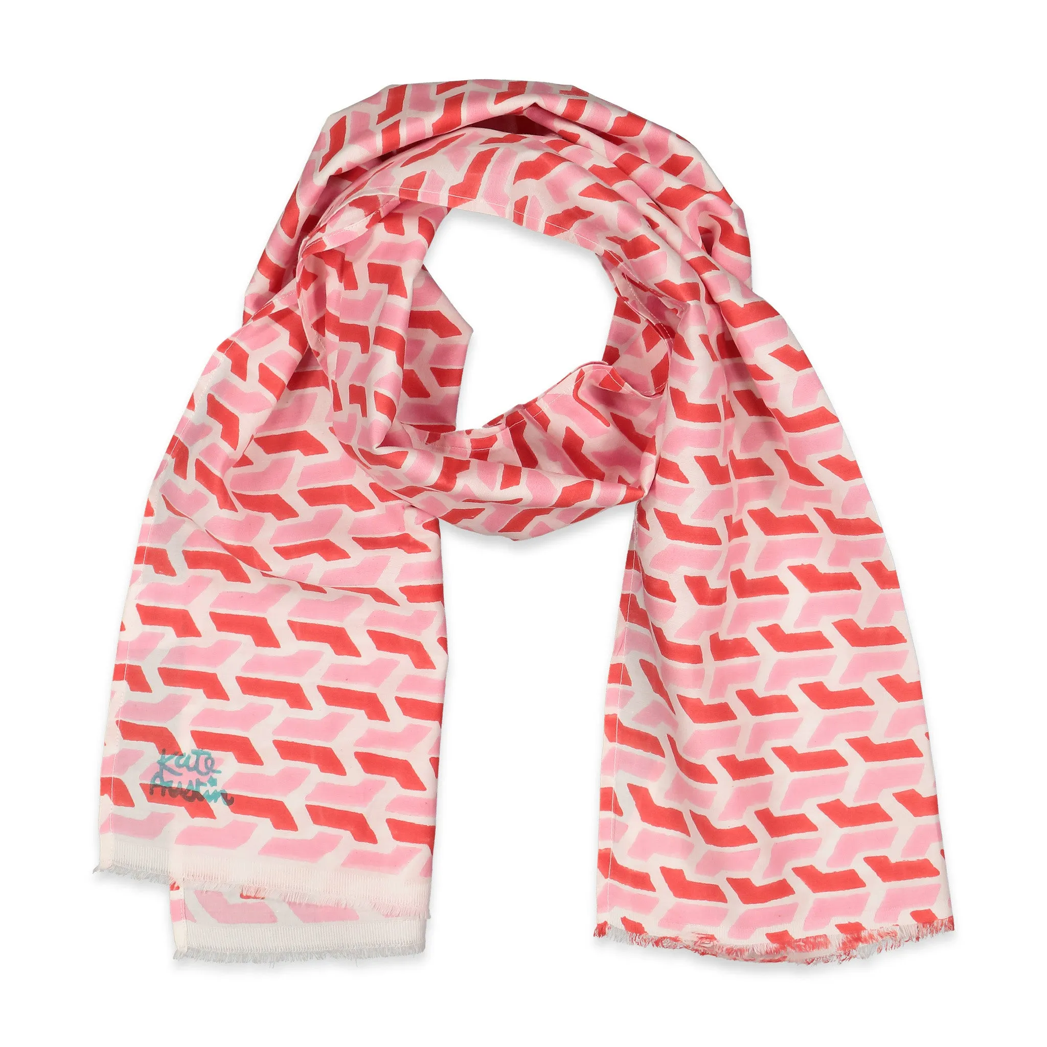 Donna Scarf in Pink Red Chevron