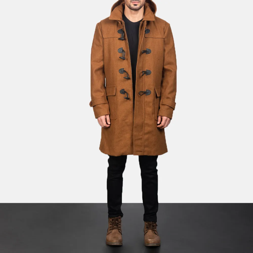 Drake Khaki Wool Duffle Coat