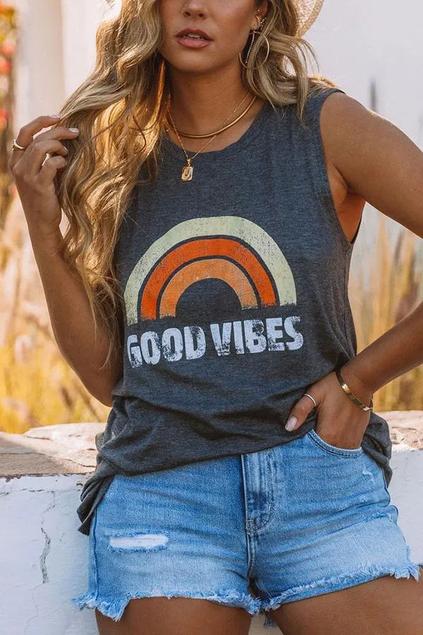 Dunnmall Good Vibes Knit Tank