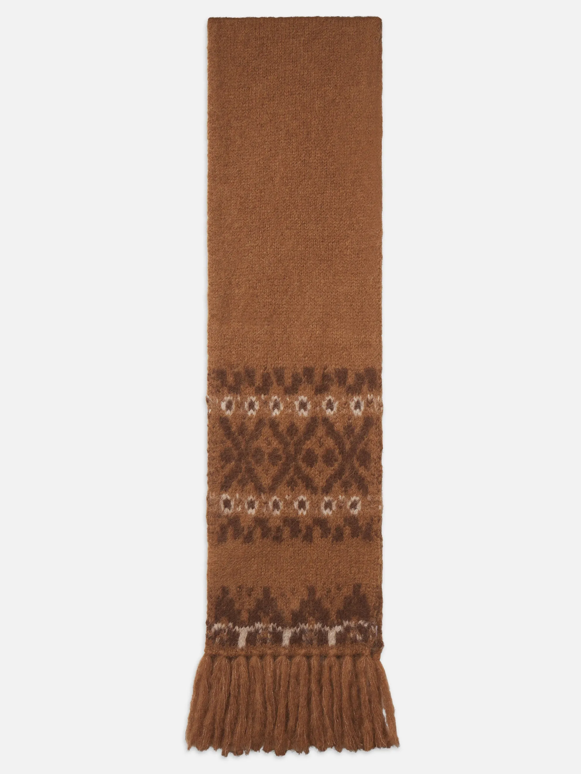 Fair Isle Scarf -- Camel Multi