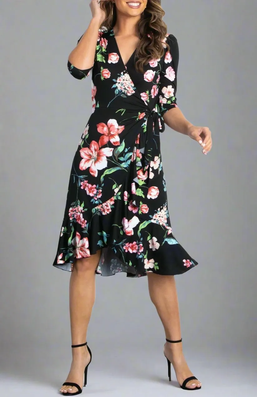 Flirty Flounce Wrap Dress