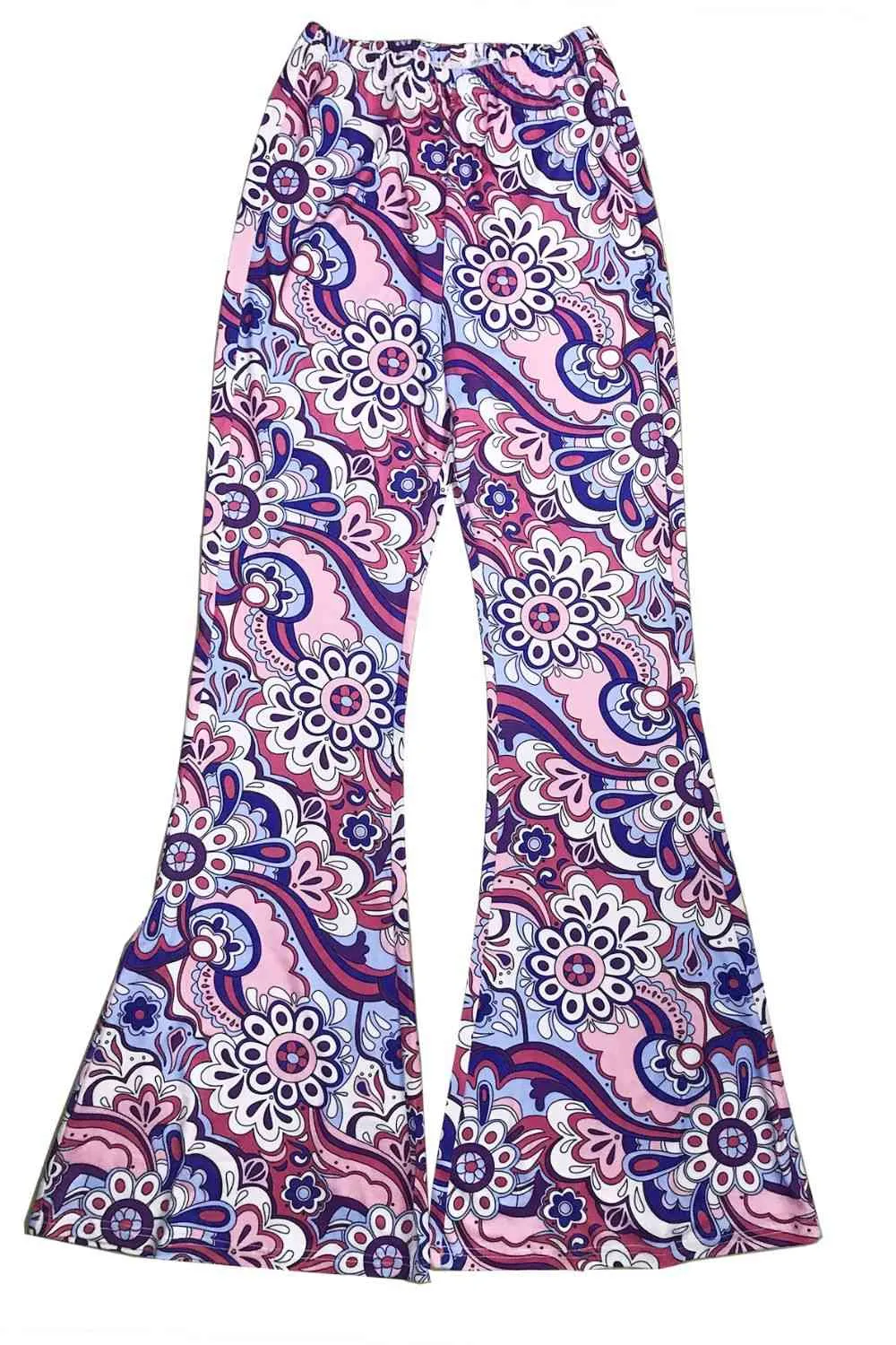 Floral High Waist Flare Leg Pants