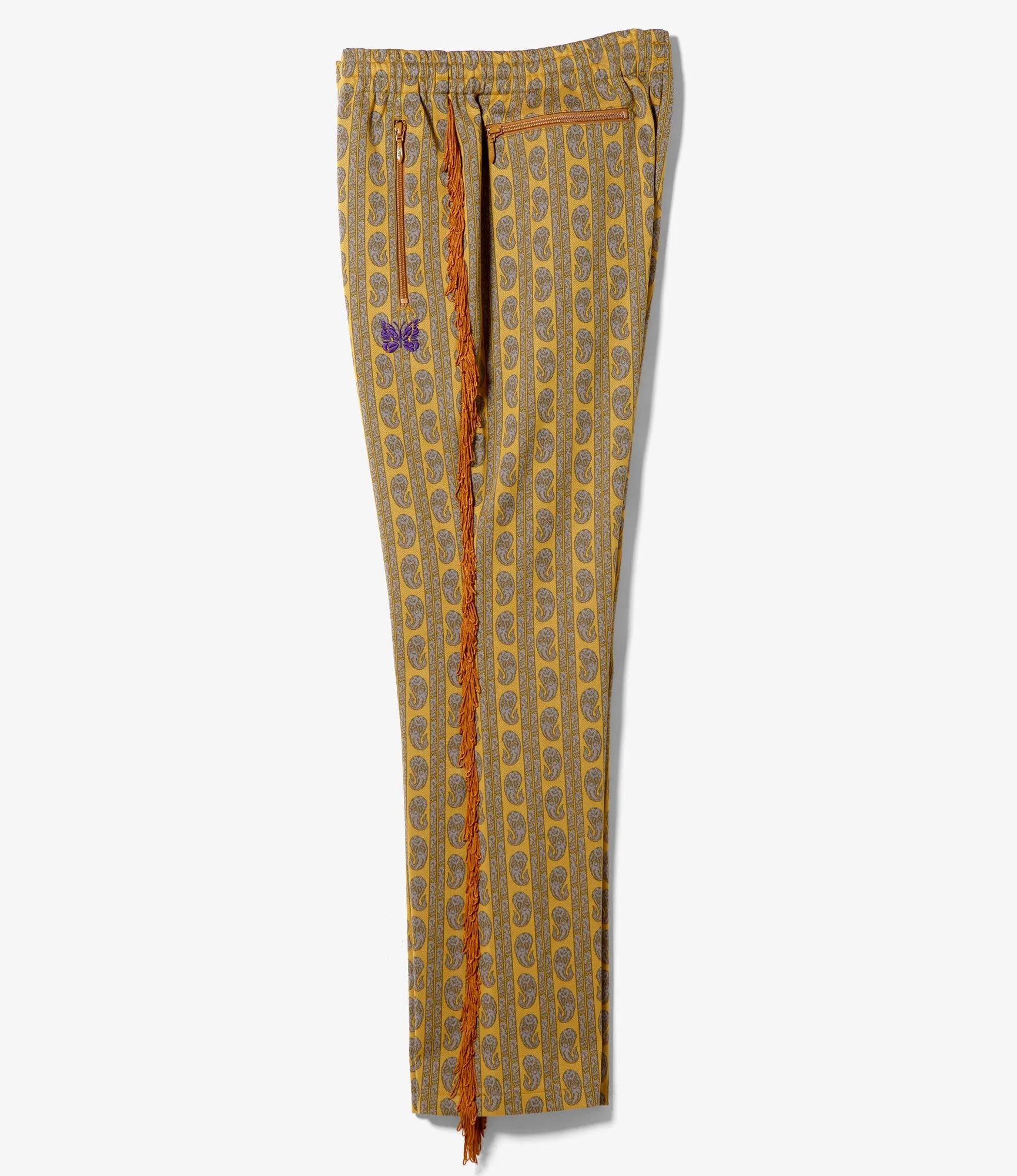 Fringe Boot-Cut Track Pant - Poly Jq. – Mustard