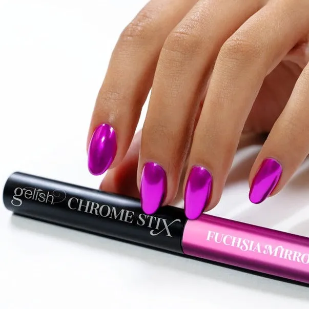 Gelish Chrome Stix Fuchsia Mirror & No Cleanse Top Coat Combo