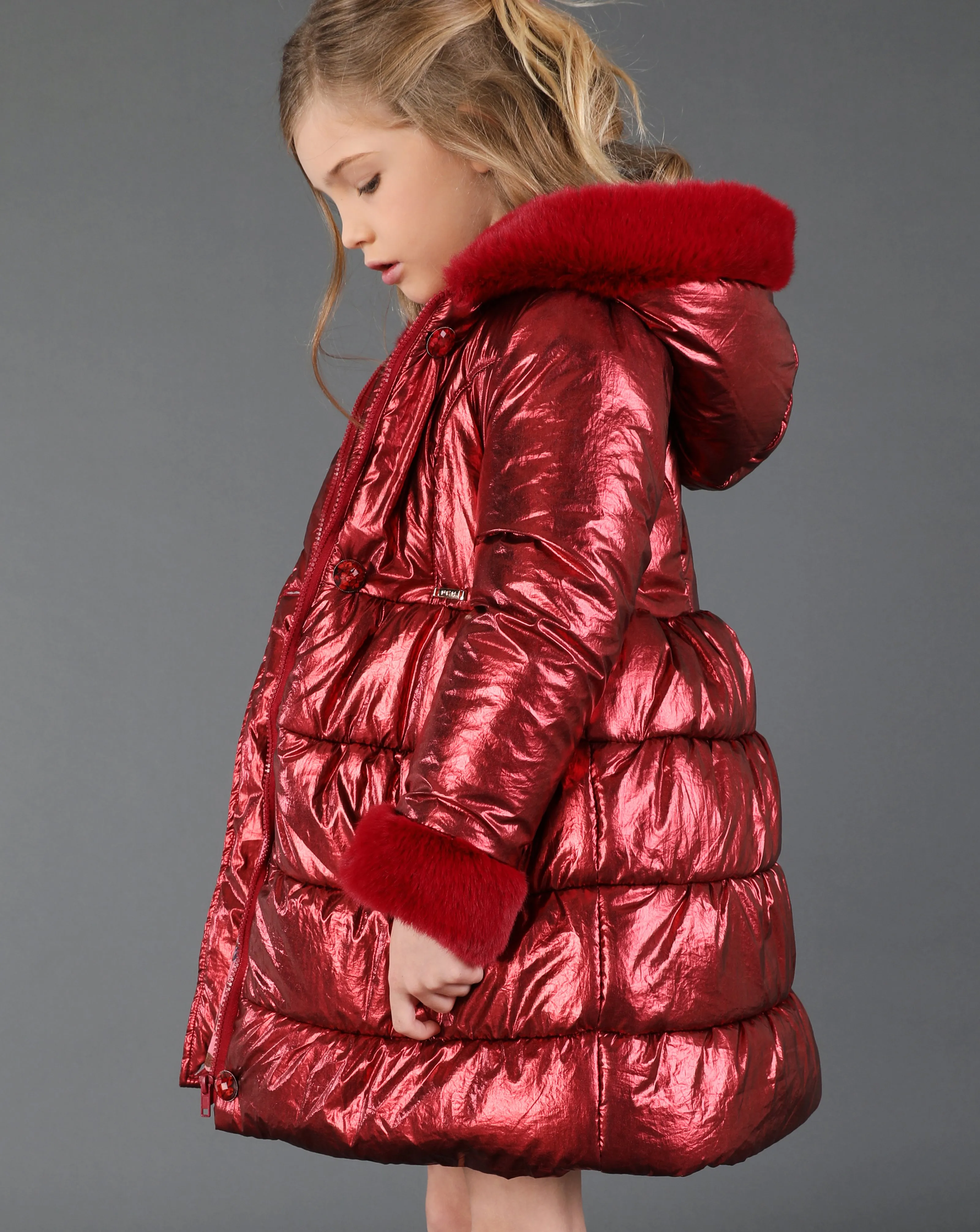 Girls Metallic Coat