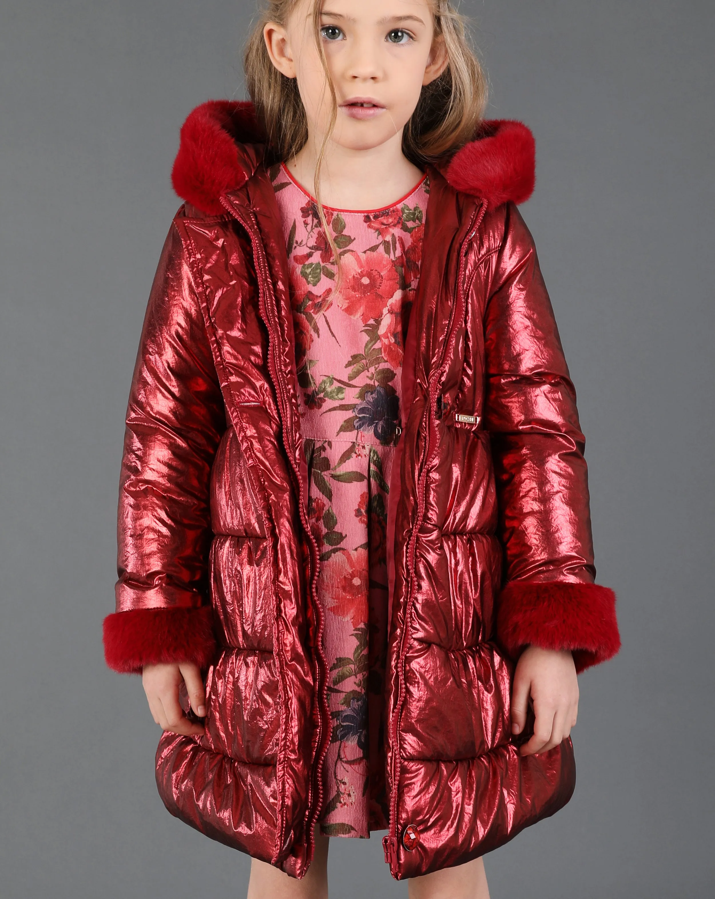 Girls Metallic Coat