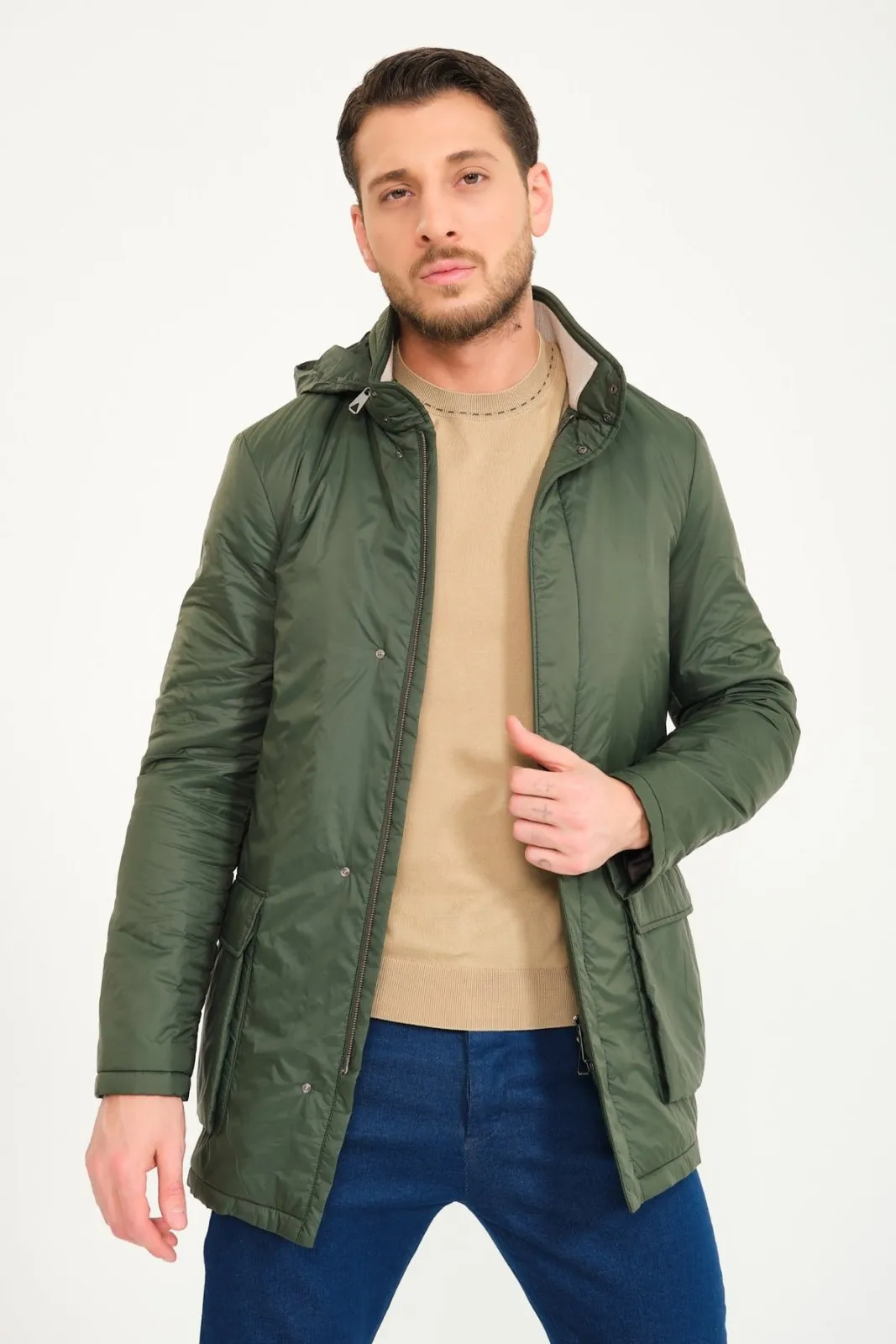 Green Long Waterproof Coat