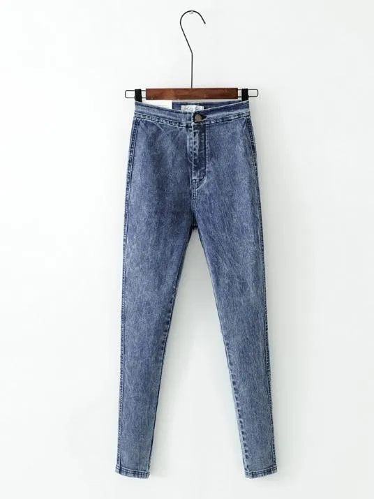 High-Waist Stretchy Casual Skinny Leg Pants