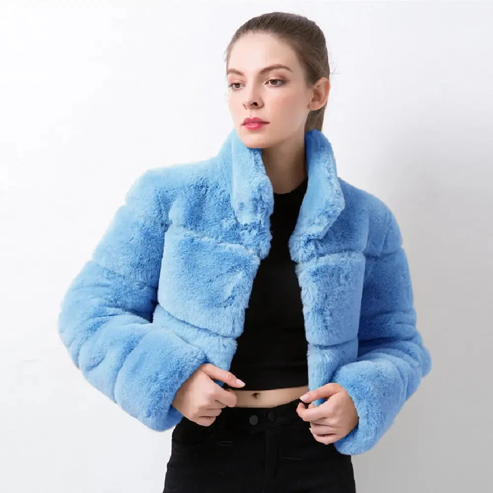 Imitation Fur Imitation Horizontal Stitching Fur Jacket