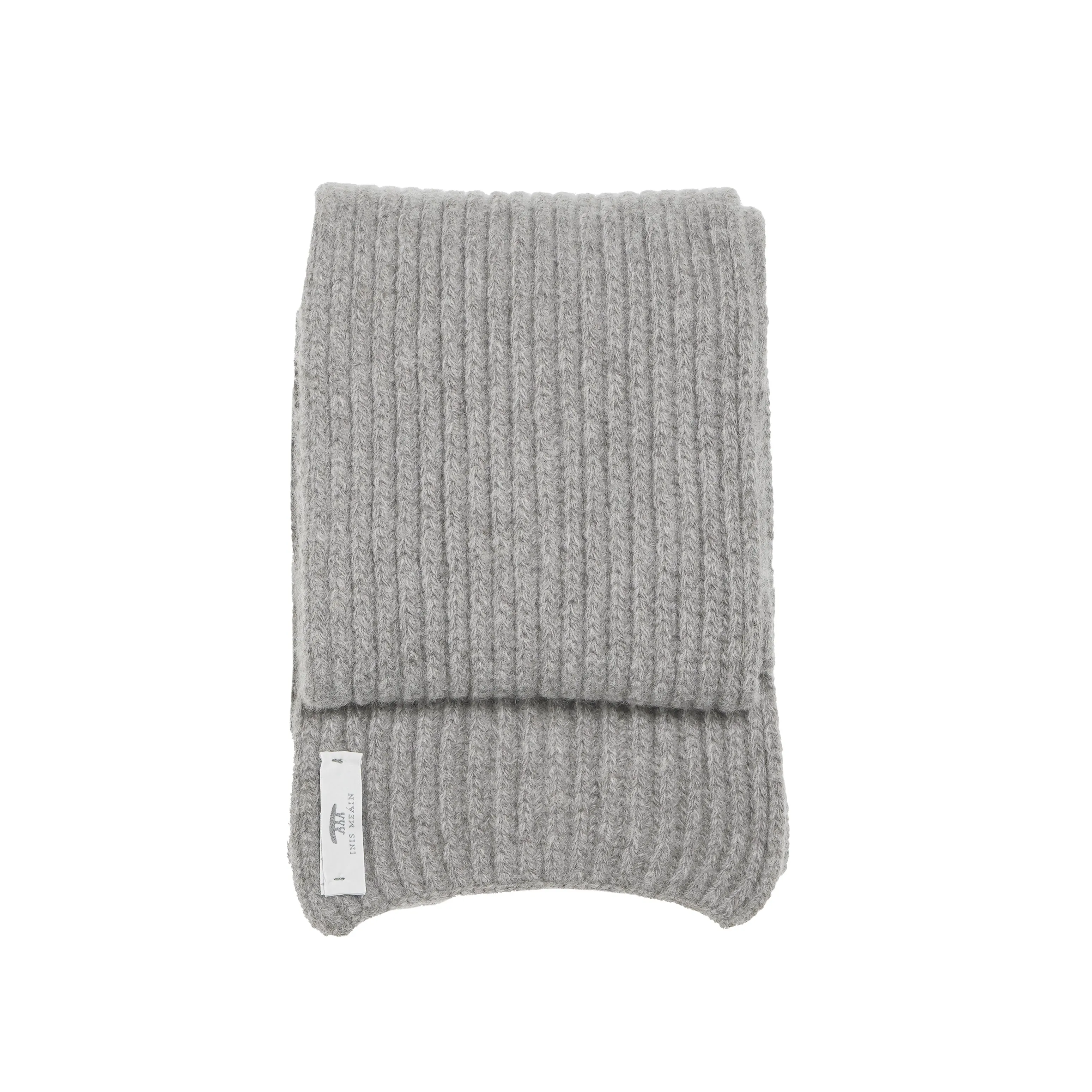 Inis Meáin Ribbed Knit Scarf - Grey