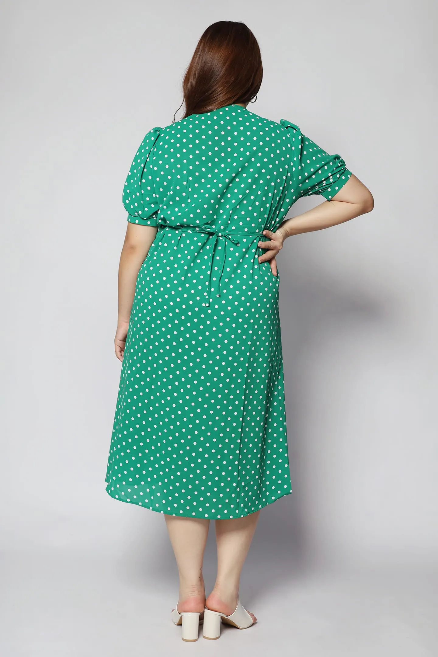 Kate Dress in Green Polkadot