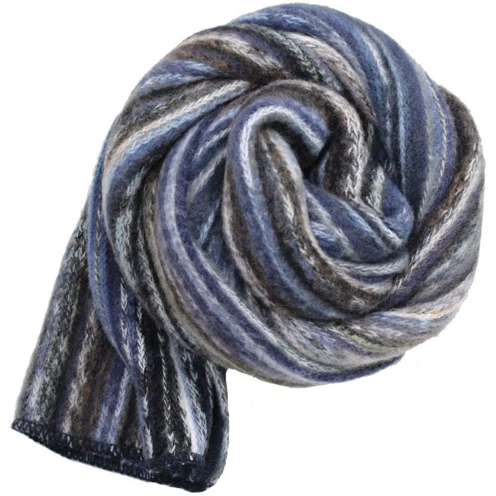 Knit Striped Scarf - Blue