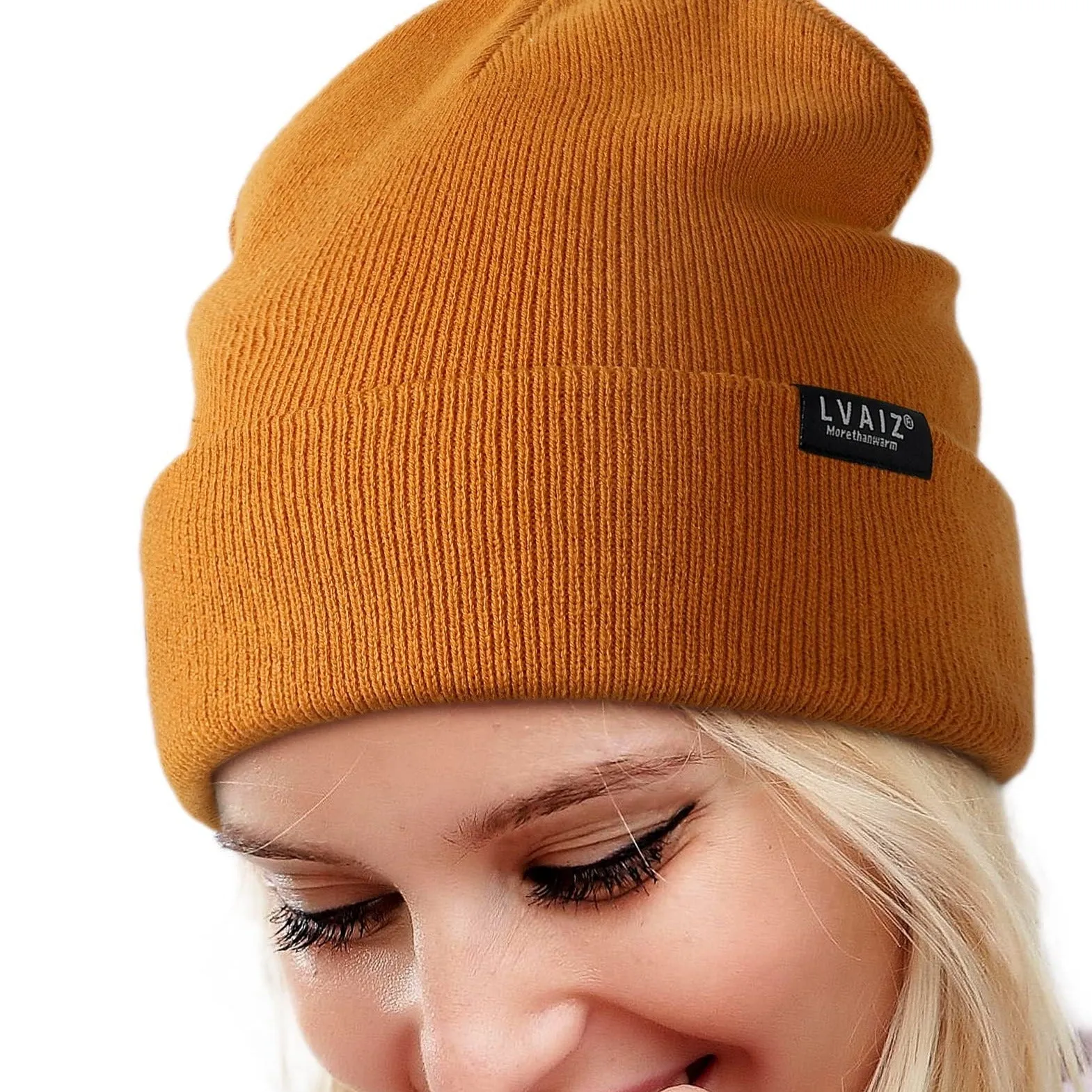 Knitted Beanie Slouchy Cuffed Rib Knit Watch Hat