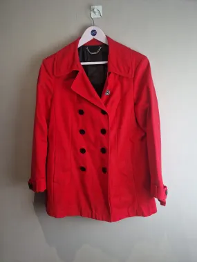 Laura Ashley Red double breasted coat - size 14