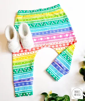 Leggings-Ho Ho Ho Rainbow Print