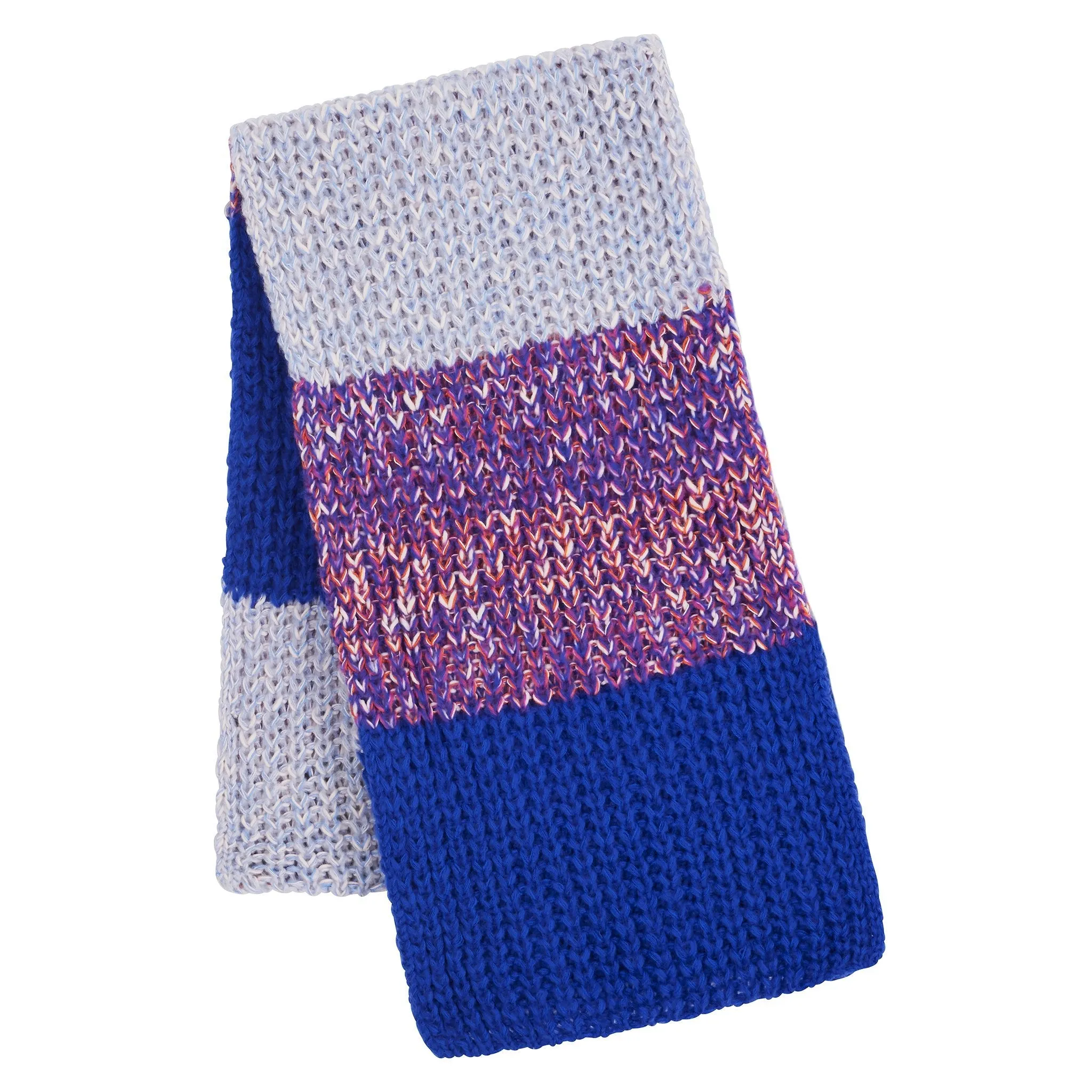 Leia Stripe Oversized chunky Knitted Scarf - Cobalt Blue