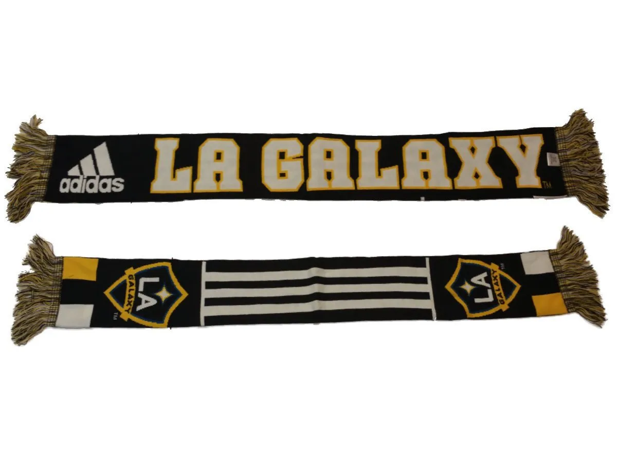 Los Angeles LA Galaxy Adidas Reversible Knit Winter Scarf (45" x 6.25")