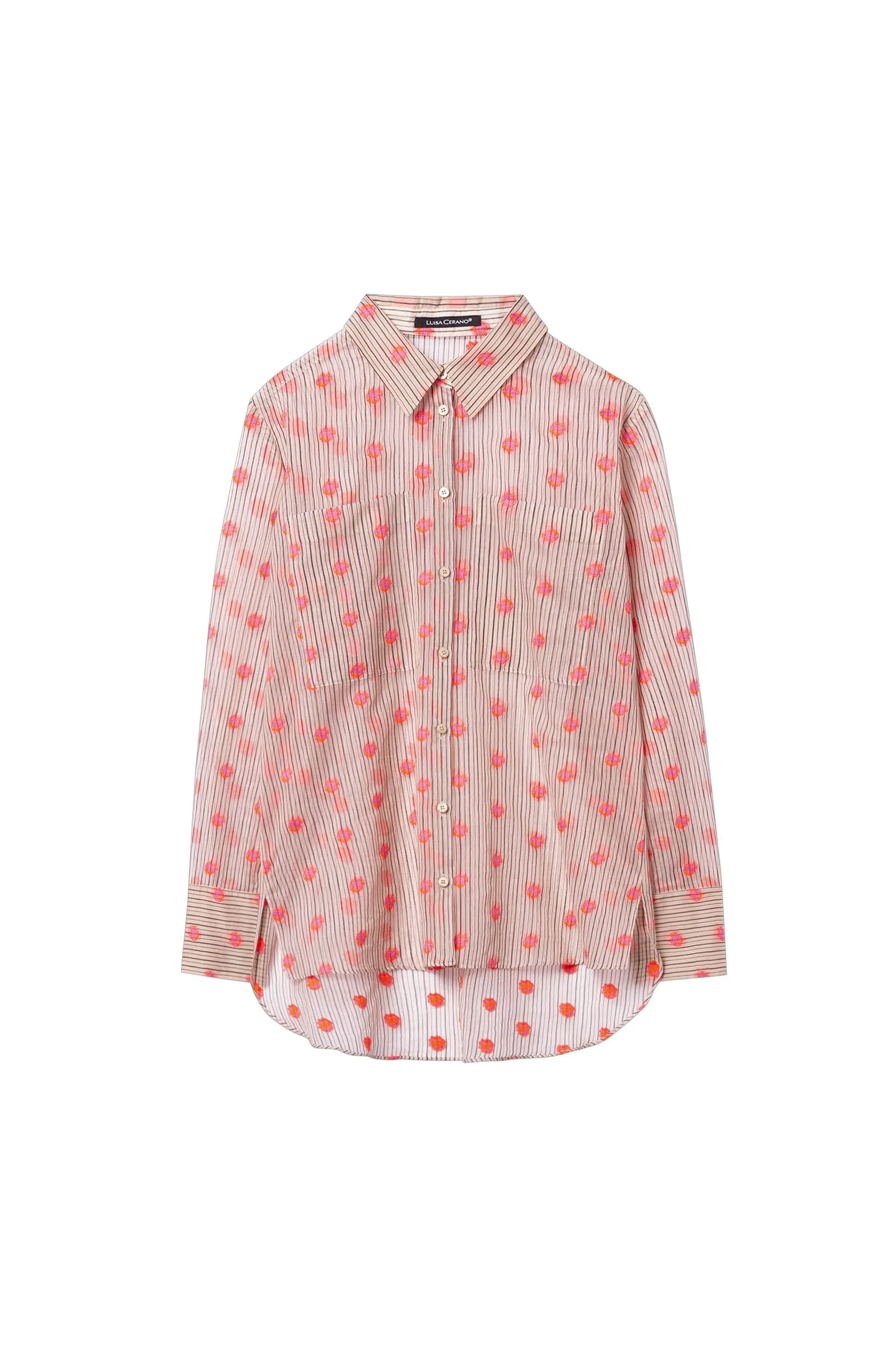 Luisa Cerano S Stripe Neon Dot Blouse 218183/2396