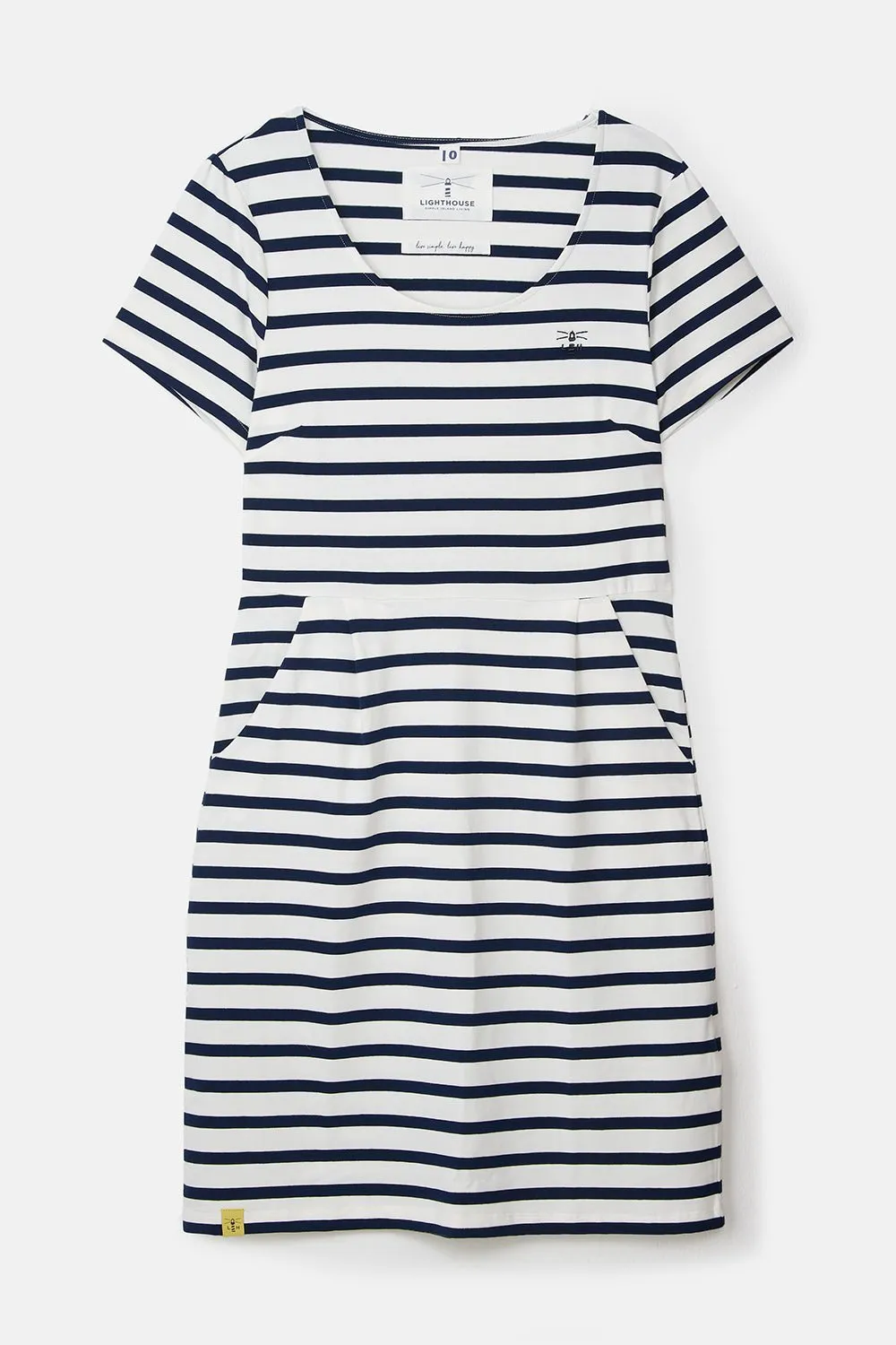 Lydia Dress - Cloud Midnight Stripe