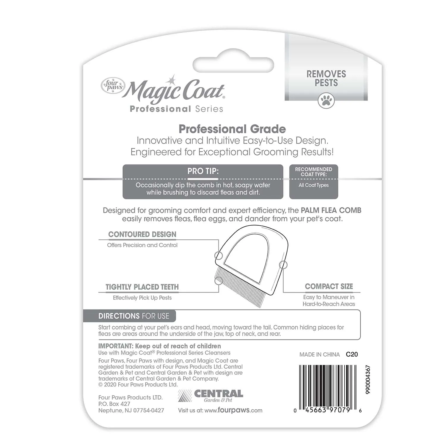 Magic Coat Professional Series Palm Flea Comb