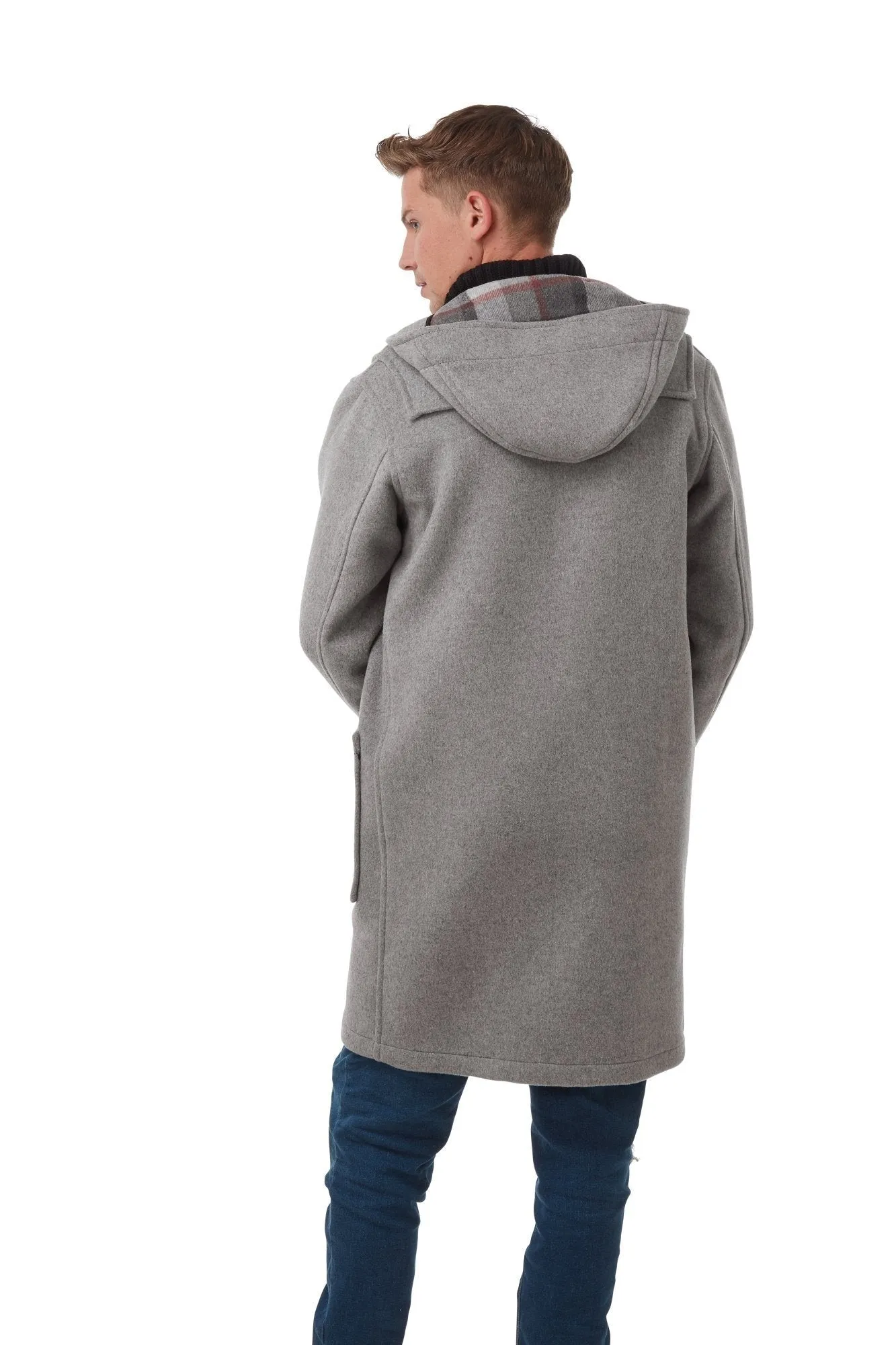 Men's Classic Fit Duffle Coat - Pearl Grey