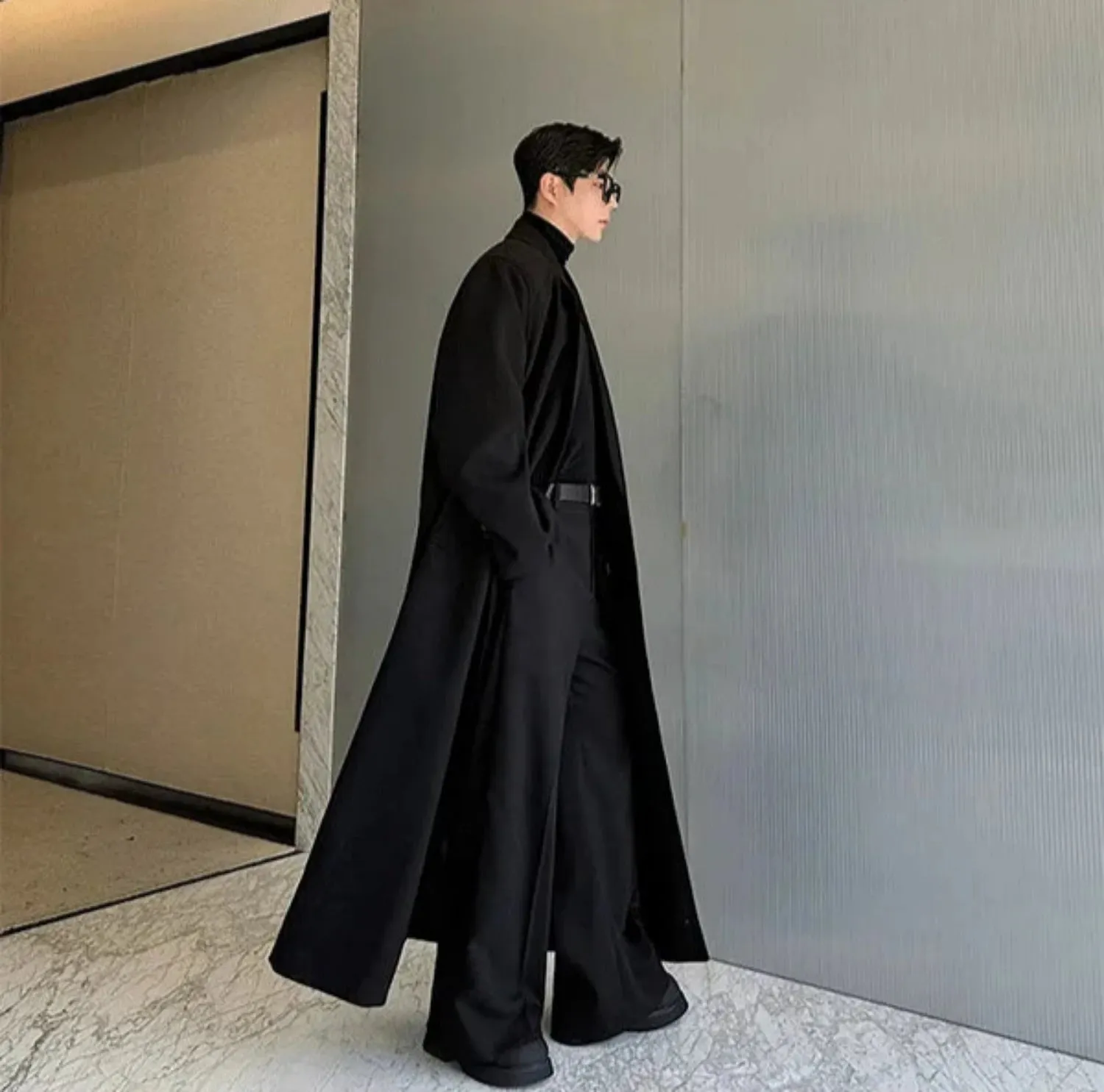 Men's Luxury Streetwear Extra Long Trench Coat