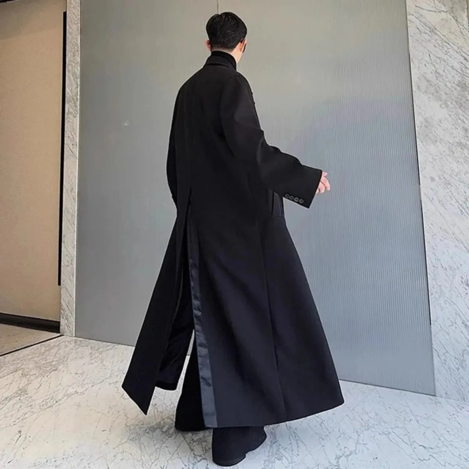 Men's Luxury Streetwear Extra Long Trench Coat