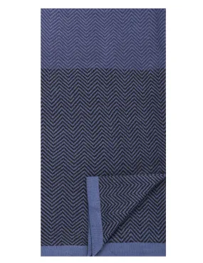 Men's Uptown Premium Knit Color Blocked Herringbone Scarf - Navy/Black