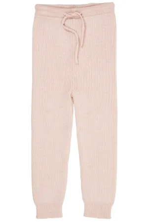 MERINO CLASSIC RIB LEGGINGS W. DRAWSTRINGS - SOFT PINK