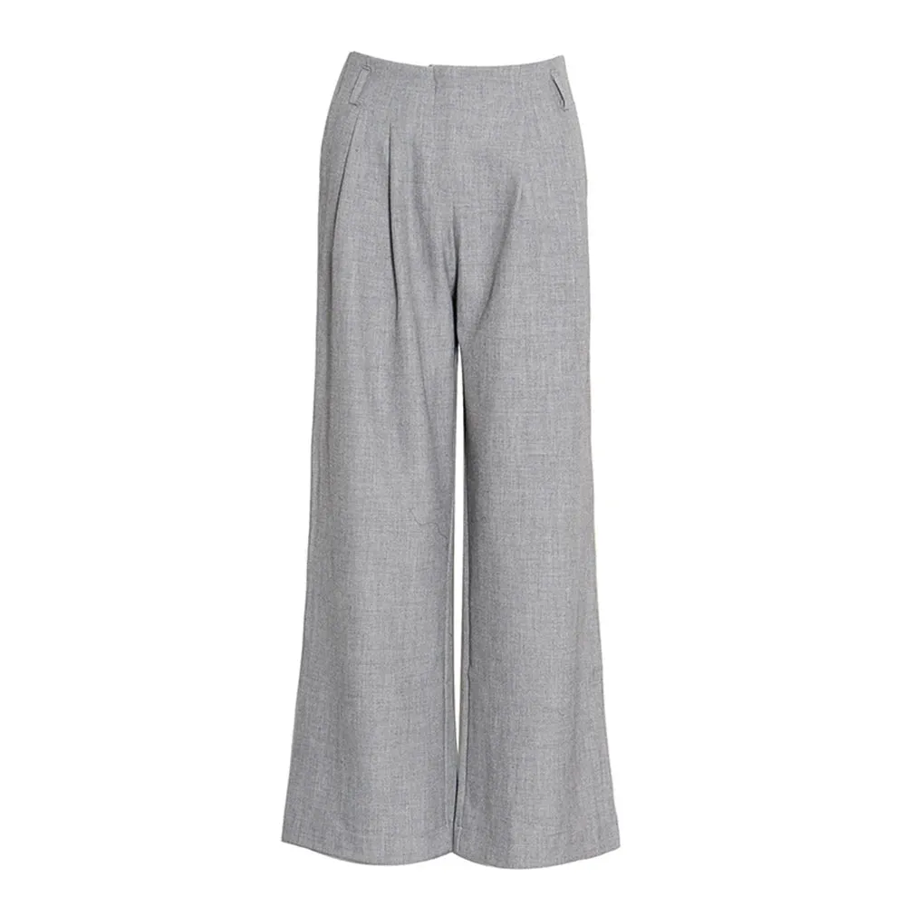 Minimalist Trousers For Women High Waist Patchwork Button Casual Loose Wide Leg Pants Female Fashion Clothing