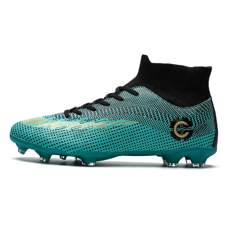 New High-Top Adult and Kids' Soccer Cleats, Training