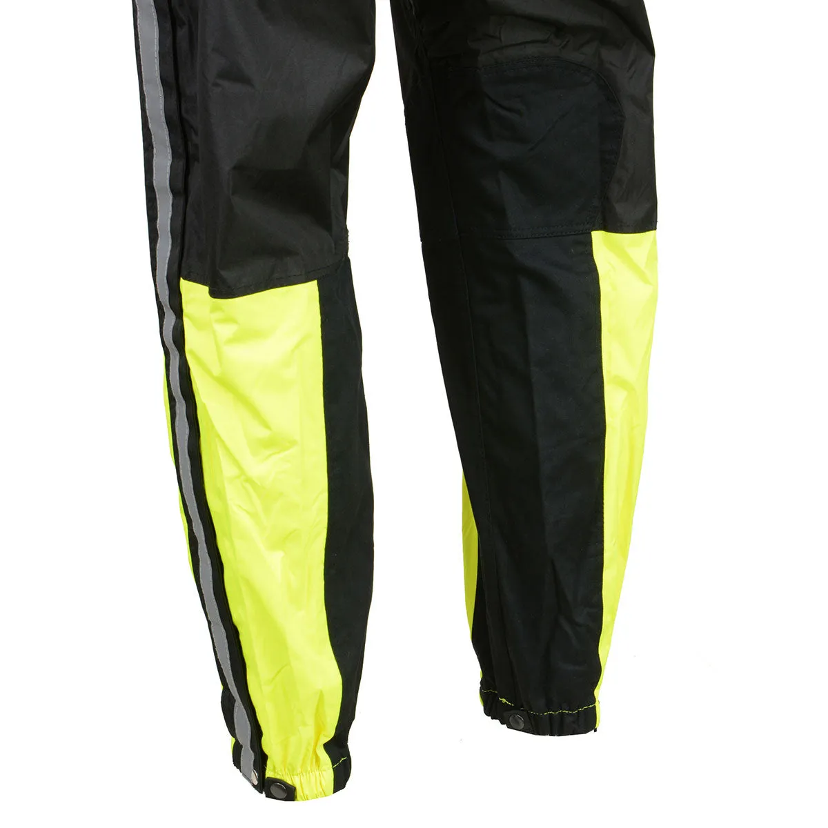 NexGen SH233113 Men's Black and Neon Green Water Resistant Motorcycle-Outdoors Rain Suit with Reflective Tape