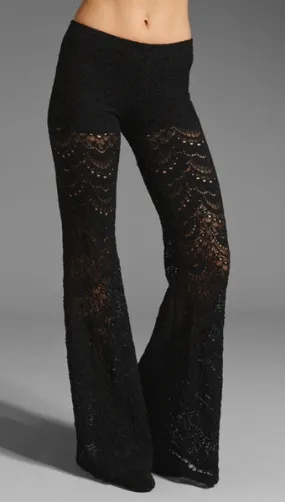 Nightcap Clothing Spanish Fan Lace Pant in Black