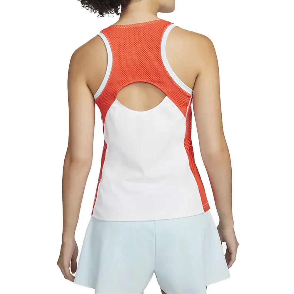 Nike Court Dri-Fit Slam Tank (Women's) - White/Team Orange/Glacier Blue/Black