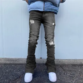 Retro Ripped Casual Washed Ripped Denim Trousers