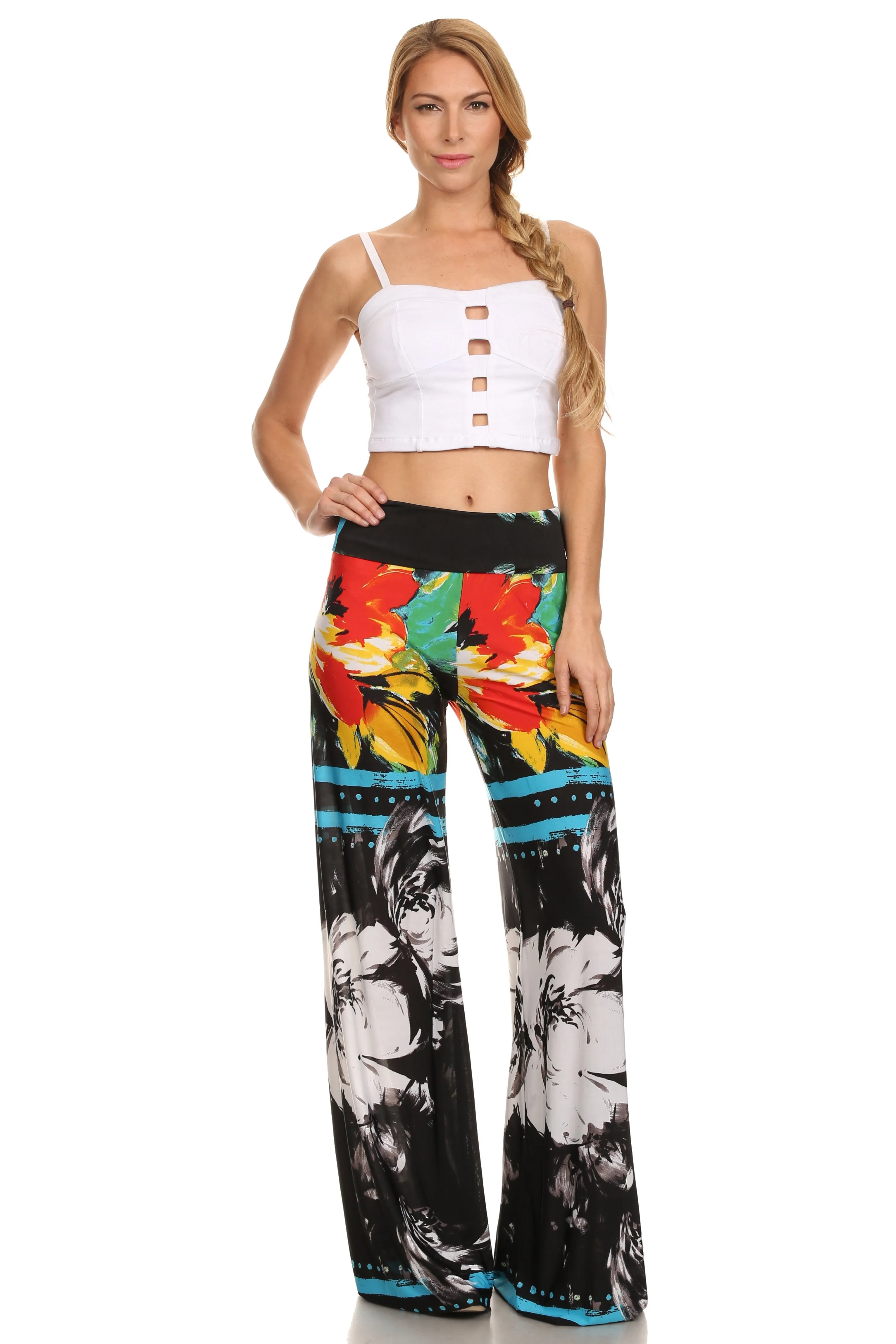 Sakkas Mikaela Spring / Summer Print Wide Leg Spandex Palazzo Pant