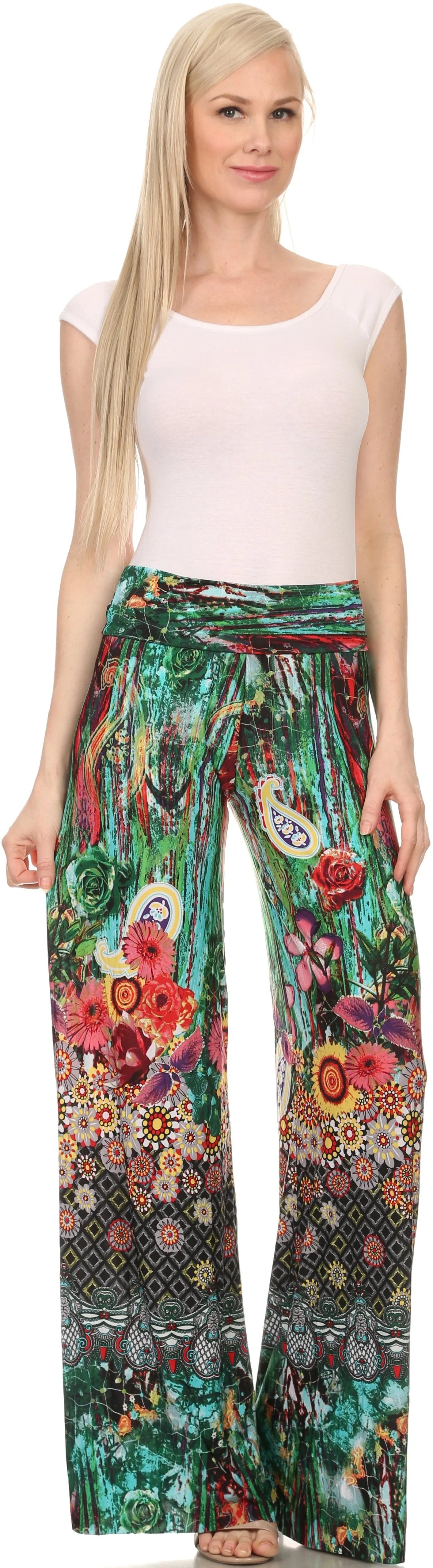 Sakkas Mikaela Spring / Summer Print Wide Leg Spandex Palazzo Pant