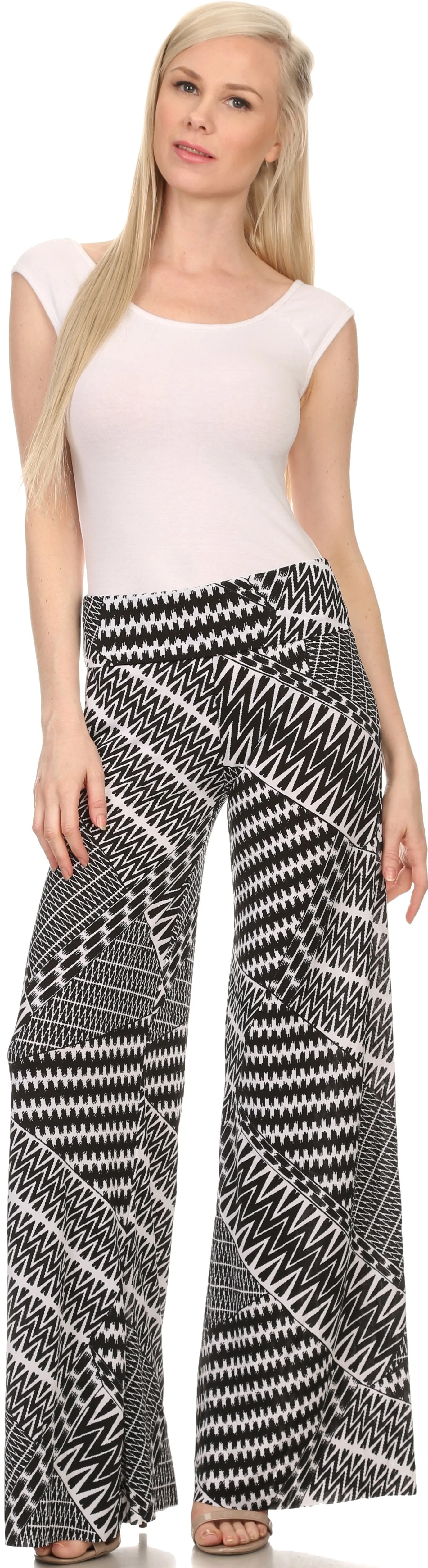 Sakkas Mikaela Spring / Summer Print Wide Leg Spandex Palazzo Pant