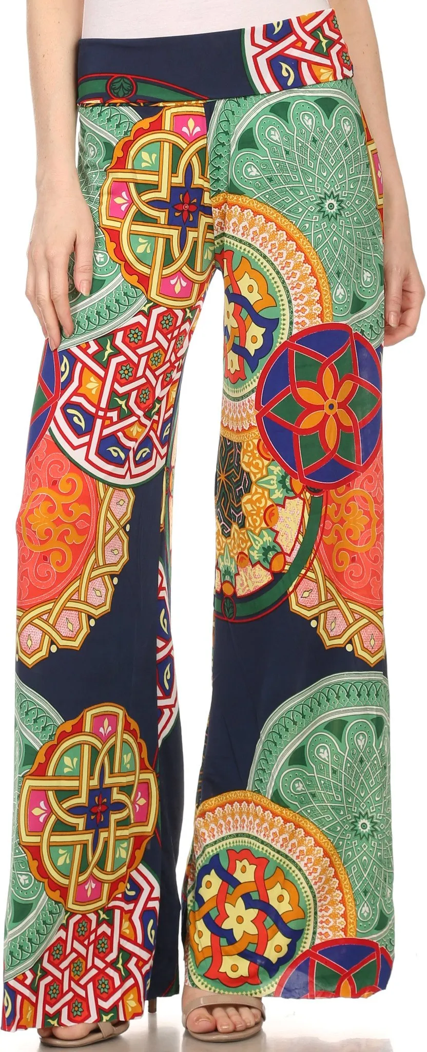 Sakkas Mikaela Spring / Summer Print Wide Leg Spandex Palazzo Pant