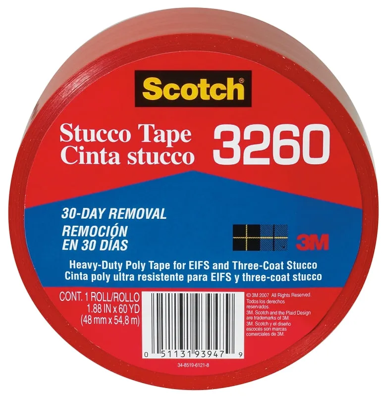 Scotch 3260-A Duct Tape, 60 yd L, 1.88 in W, Polyvinyl Backing, Pink/Red :EA: QUANTITY: 1