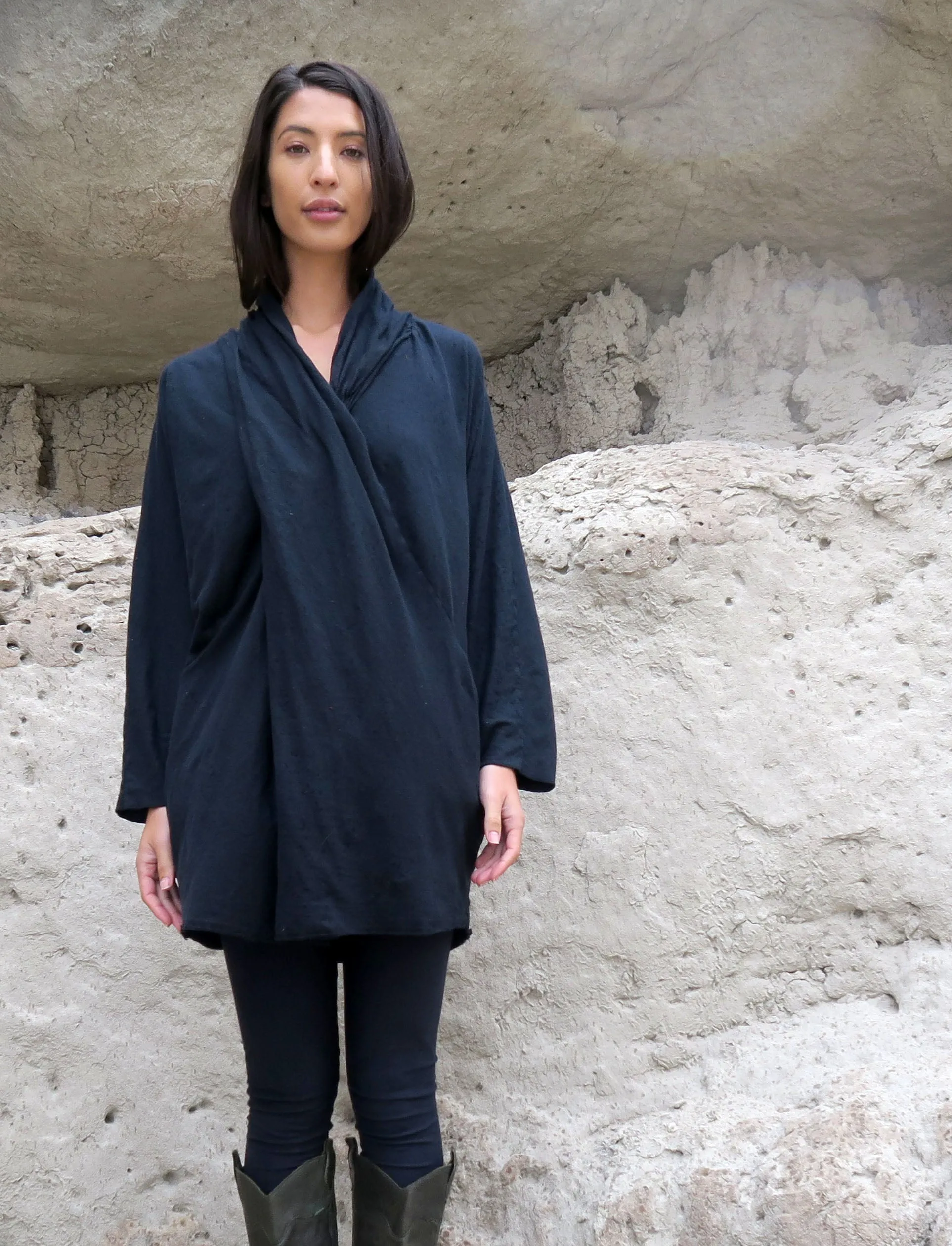 Shawl Collar Origami Tunic Kaftan