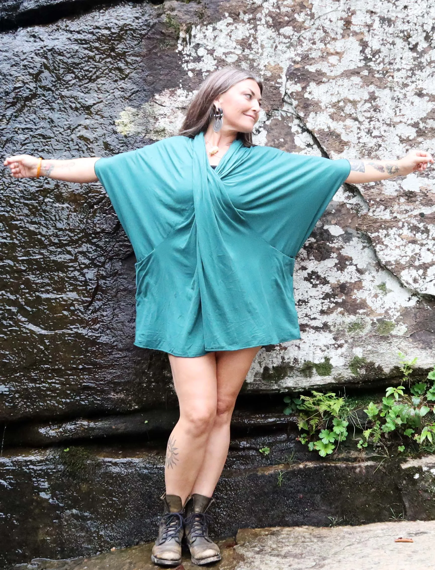 Shawl Collar Origami Tunic Kaftan