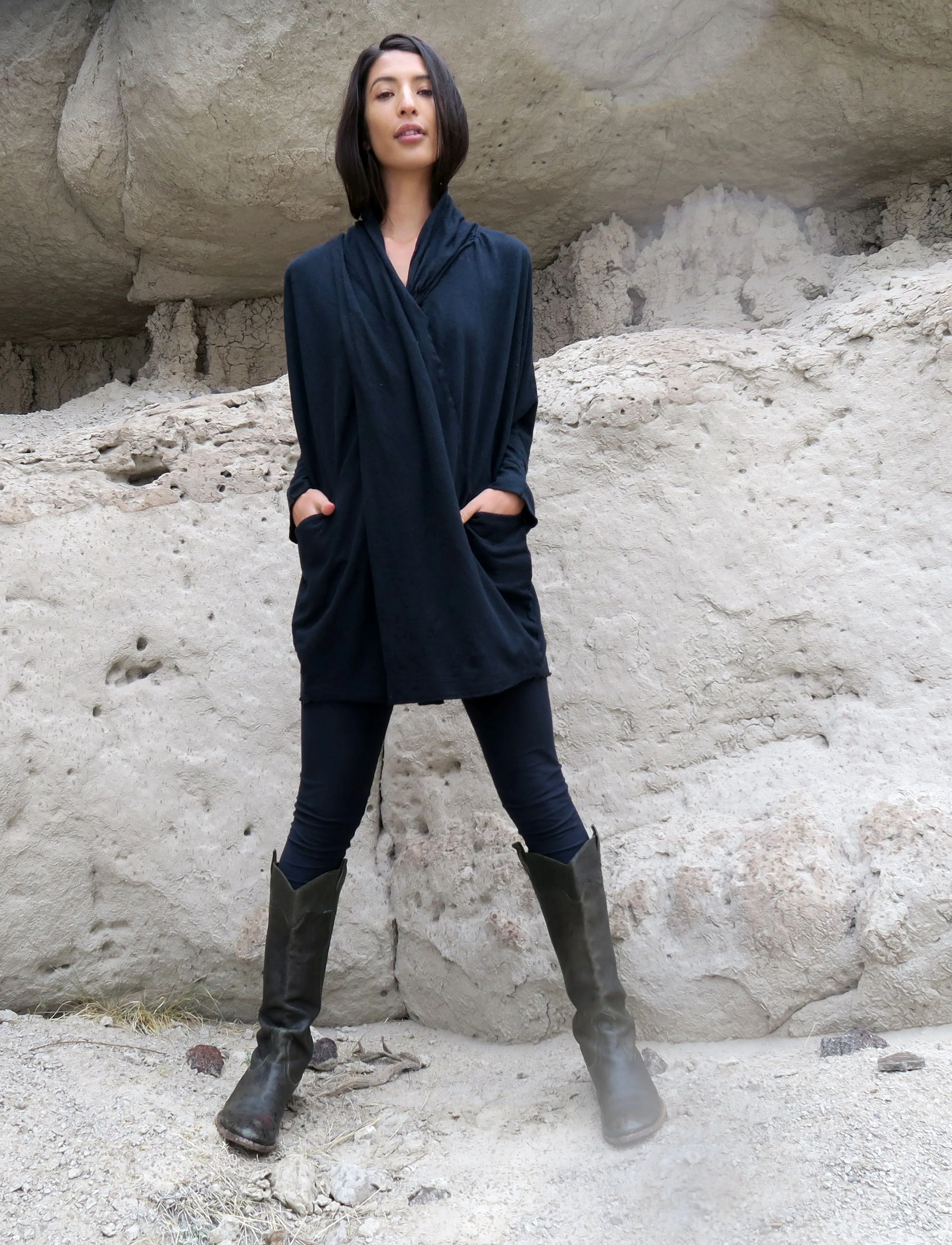 Shawl Collar Origami Tunic Kaftan