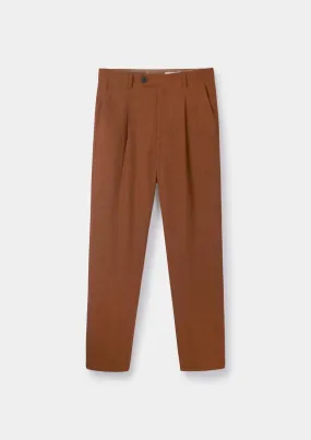 Sienna Wool Silk High-Waisted Pleated Trousers