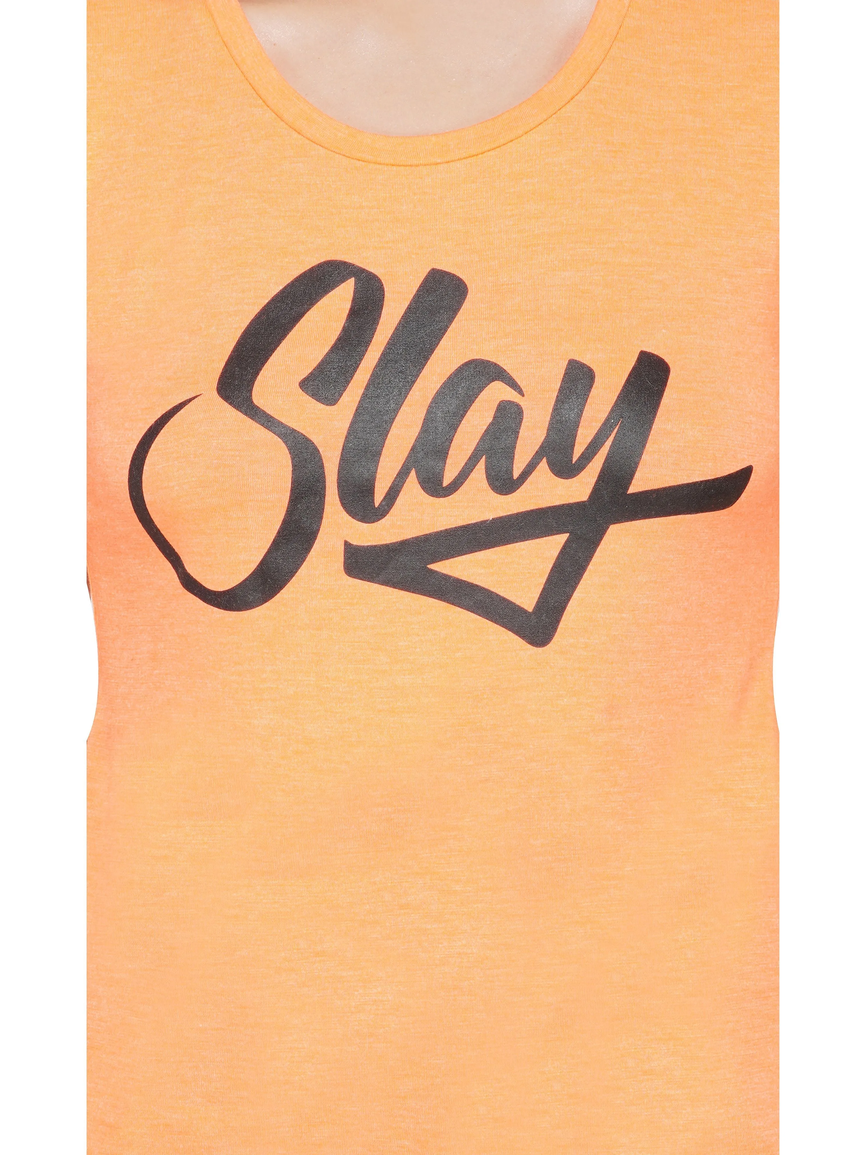 SLAY. Sport Women's Neon Orange Printed T-shirt