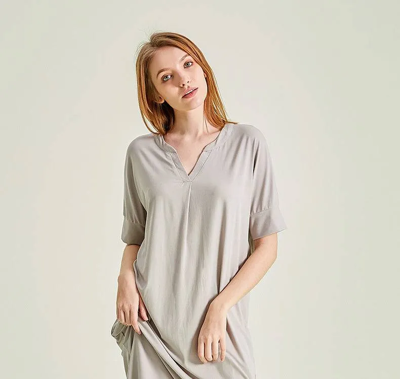 sleep wear Soft Rayon & Spandex Night Shirt Nightgown Lounge wear M & L