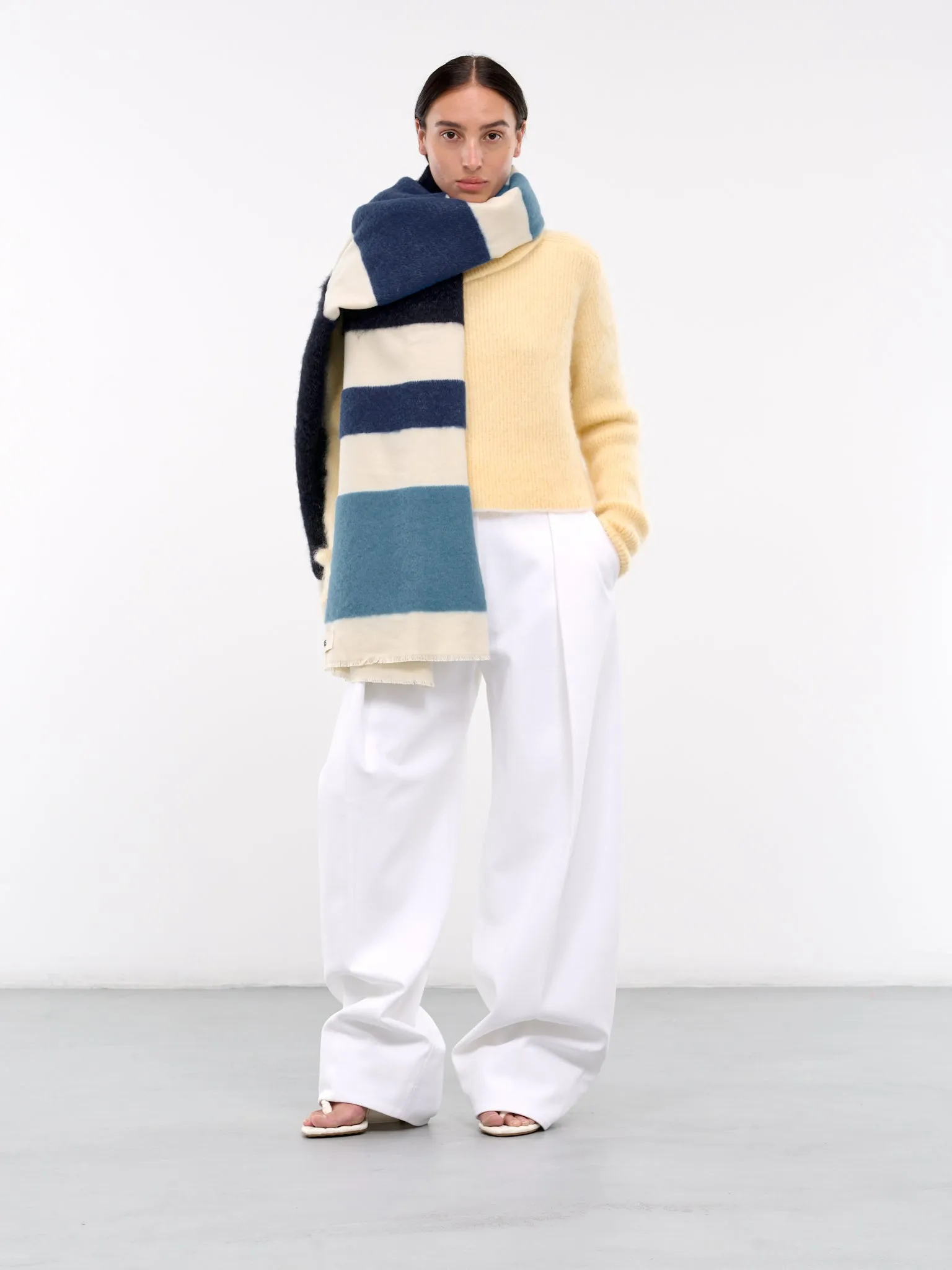 Stripe Oversized Scarf (246AC683-5206-MULTI-BLUE)