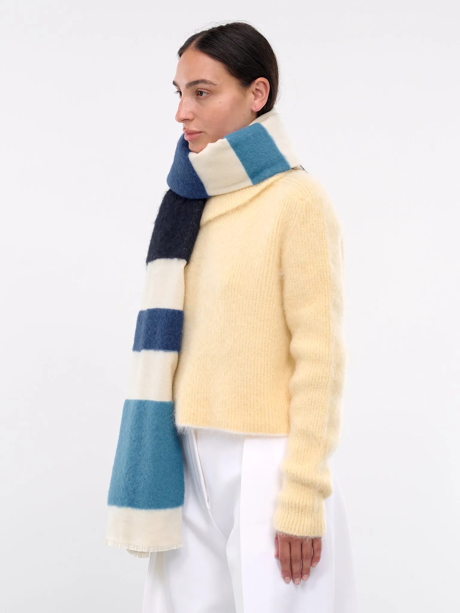 Stripe Oversized Scarf (246AC683-5206-MULTI-BLUE)