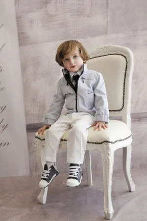 Styled by Alexandros - Baby Boy Grey 3 piece Suit